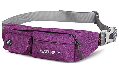 Waterfly Heuptas Pack Slim Waterbestendig Fanny Pack Reizen Bum Bag Running Riem voor Reizen Fietsen Wandelen Camping (Paars)