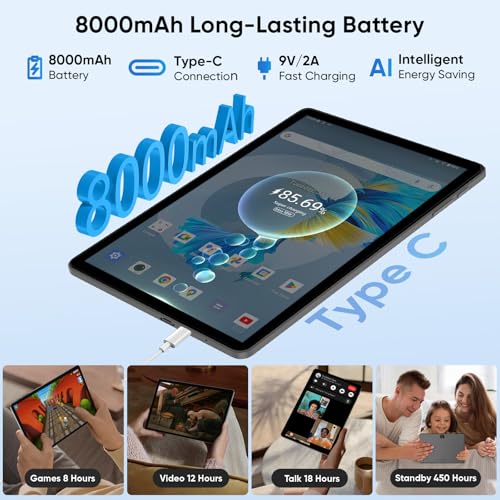 Image of 10.1 inch Android Tablet, Octa-core Processor, 10GB RAM 64GB ROM Gray