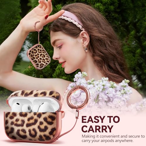 Image of Inesore for AirPods Pro 3 Case Cover 2025 with Lock-Brown Jaguar | Two-Piece Design,with Gold Keychain & Clean Pen, As Phone Stand,Support Wireless Charging,Cute Luxury Case for Women Girly