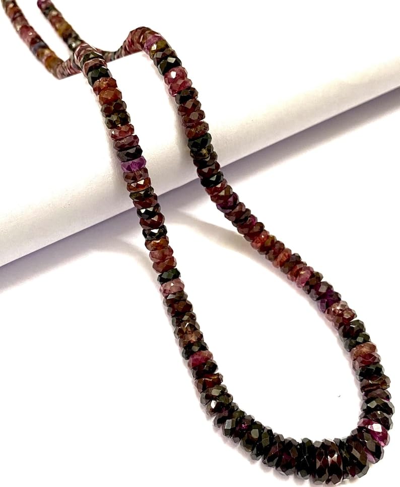 Perles en saphir naturel Tunduru à facettes de 5 à 8 mm pour création de collier et bracelet DIY - 2
