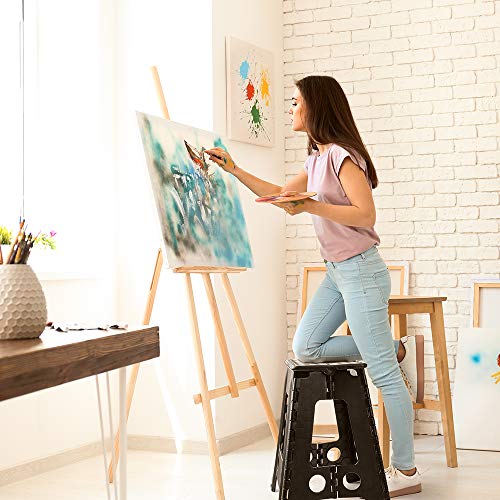 Acko Black 18 Inches Non Slip Folding Step Stool For Kids And Adults With Handle #TOP1