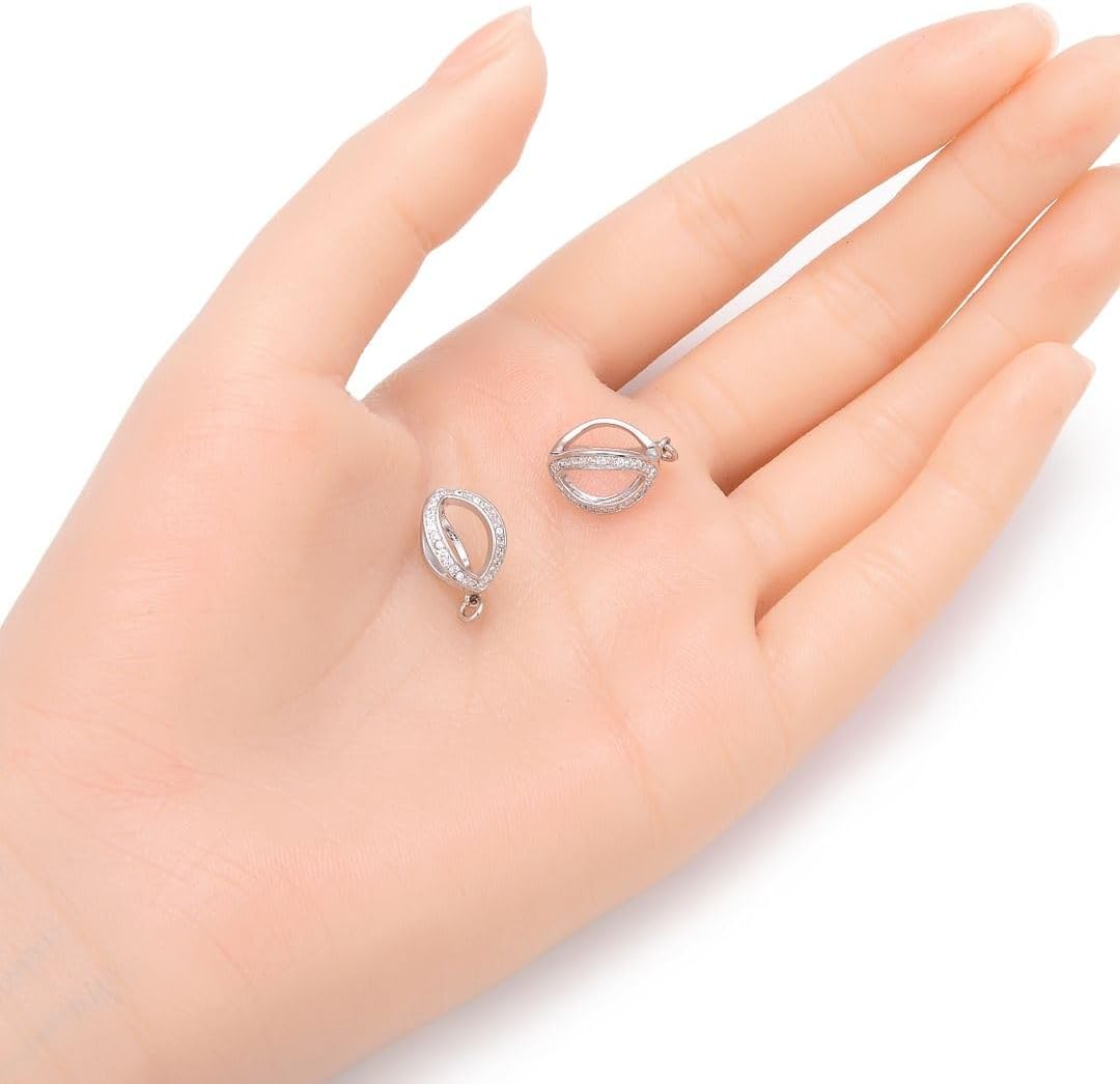 1pc Adabele Authentic Sterling Silver Twister Hinged Necklace Shortener Enhancer Clasp Lock Cubic Zirconia CZ Tarnish Resistant for 8mm Bead Jewelry Making SS377 - Image 2