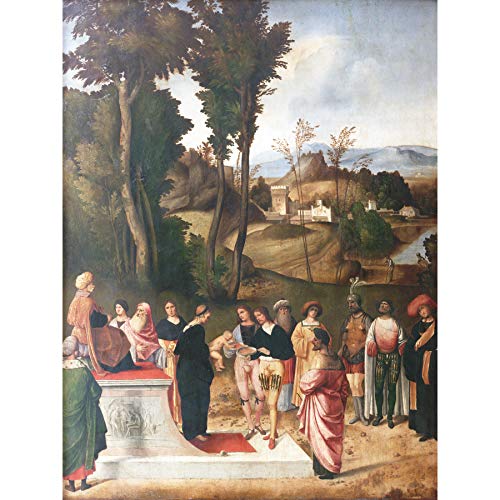 Giorgione Test Fire Moses Religious Painting Extra Large Wall Art Print Premium Canvas Mural