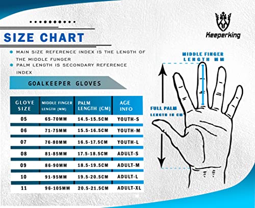 Keeperking Guanti da portiere per adulti, guanti