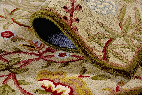 Image of Carpets Pista Green Hand Tufted Wool Carpet 5x7 Feet | Handmade Area Rug for Living Room, Bedroom & Dining Room | Soft Premium Wool Carpet for Home Decor
