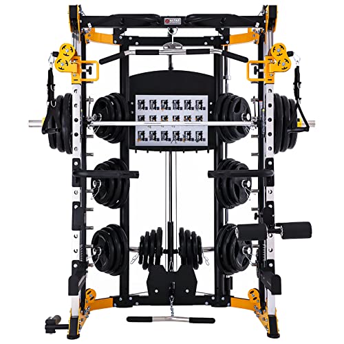 Altas Strength Light Commercial Home Gym Smith Machine with Pulley System Linear Bearing Cage Workout Upper Body Strength Training Equipment Leg Developer Weight Lifting Machine 3059 - Image 3