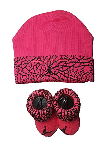Jordan Infant Elephant Hat and Booties Set Fushia or Red 0-6 Months (flo pink)