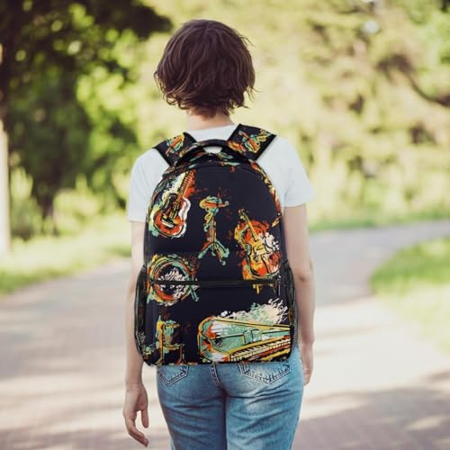 Sac à dos voyage imprimé guitare et batterie multicolore 40cm - 6