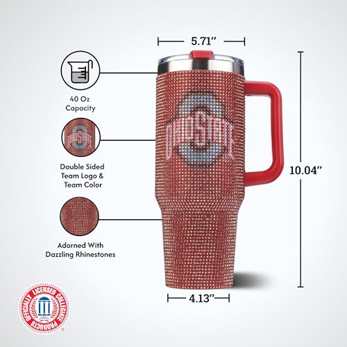 Image of The Memory Company Officially Licensed 40oz TC Bling Game Day Tumbler with Vintage Logo, Ohio State University