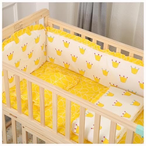 WXJHNYBS Chichoneras Cuna, 4 Caras,Transpirable Chichonera con Colchón Y Almohada,Fácil De Instalar Chichoneras para Cuna,B-105x60cm
