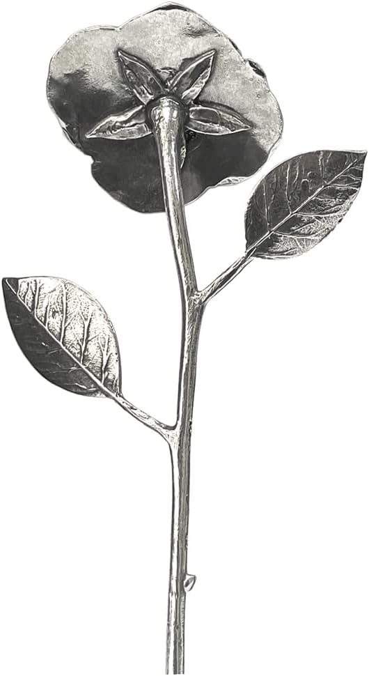 English Pewter Company 50th 50 Year Golden Wedding Anniversary Everlasting Forever Rose with Heart Crystal Keepsake Gift [ANN108]