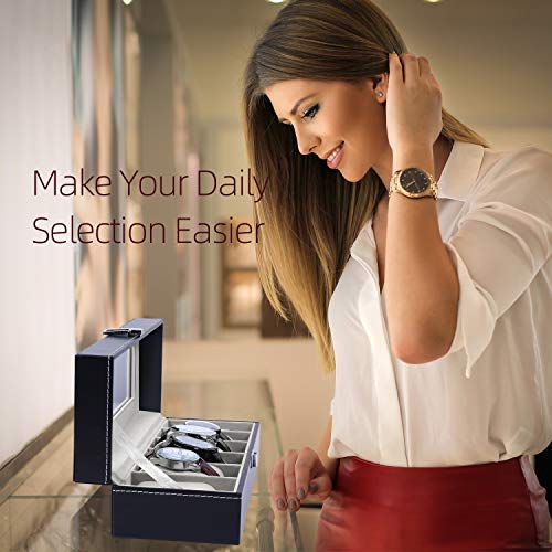Ohuhu Watch Box Organizer For Men, Watch Case, 6 Slot Pu Leather Watch Holder, Jewelry Organizer, Watch Display Case Valentines Day Gifts #TOP1