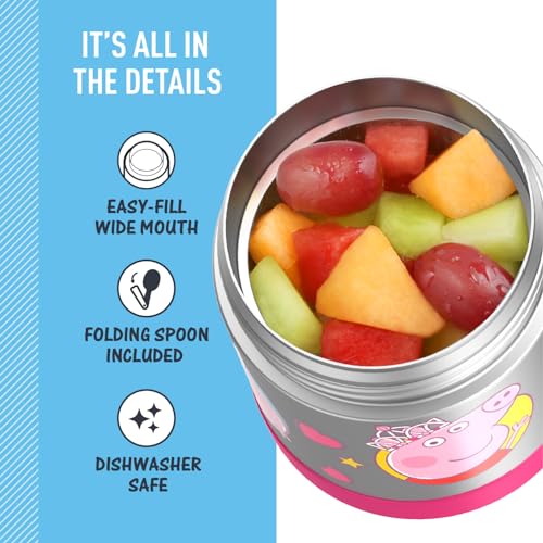 Image of THERMOS FUNTAINER Insulated Food Jar, 10 Ounce, Kid Friendly Food Jar with Foldable Spoon, Peppa Pig