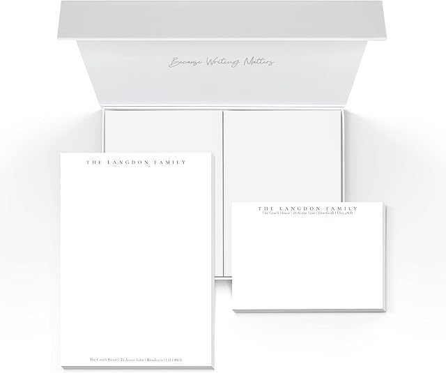 Me Loovely Personalised Stationery Gift Set Writing Paper and Envelopes Sets Flat Note Cards Sheets Luxury Customised Writing Supplies with Gift Box