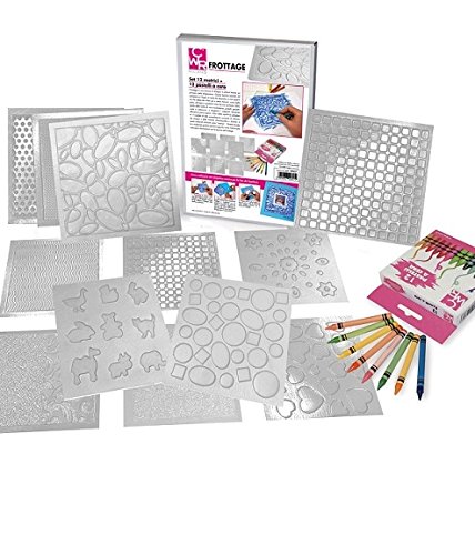 FROTTAGE - SCATOLA 12 PZ. + 12 PASTELLI A CERA