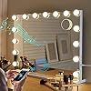 HANSONG Cosmeticaspiegel met bluetooth, make-upspiegel met verlichting, Hollywood-spiegel, touchscreen, make-upspiegel met 15 ledlampen, 3 kleurverlichtingsmodi voor tafelspiegel en wandmontage