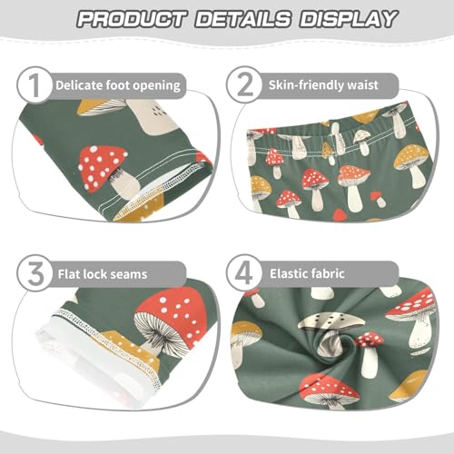 ZZKKO Girls Leggings Mushroom Toddler Girls Clothes Leggings for Girls Toddler Girls Leggings 3-4T3