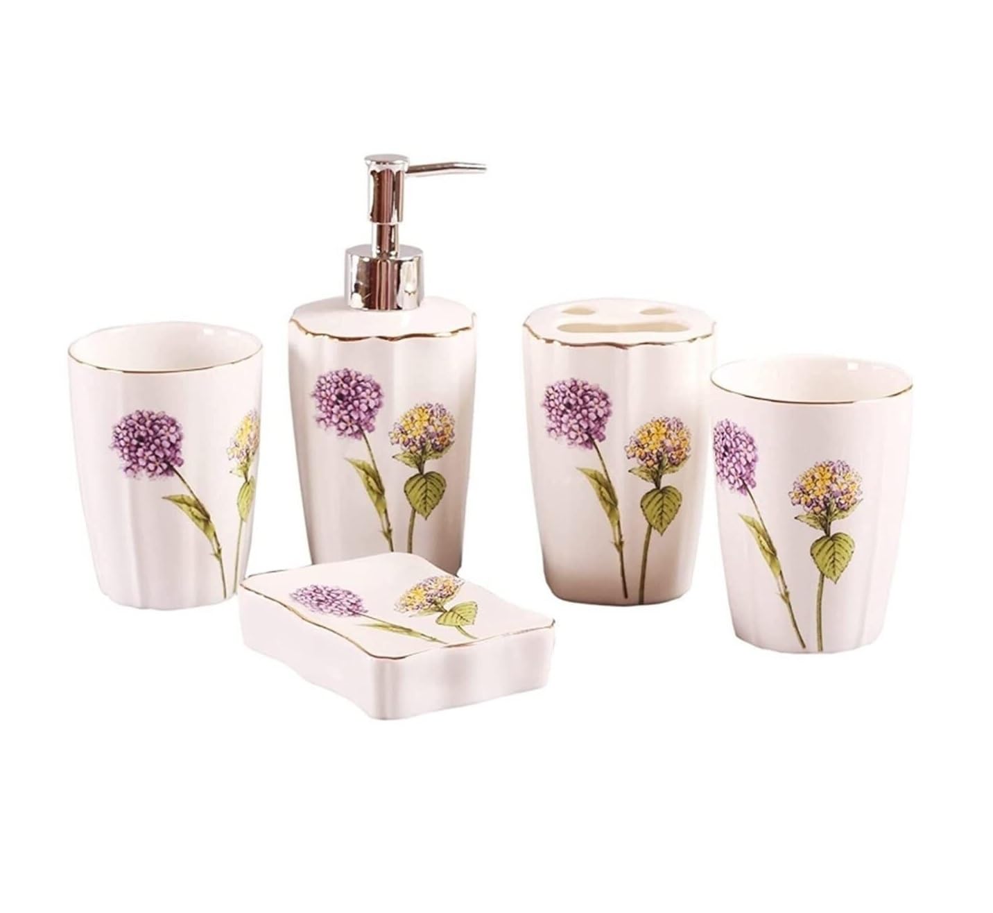 Countertop Organizer for Bathroom Bathroom Set Ceramic Accessories Wash Products European Style Bath 5 Piece Home Decor
