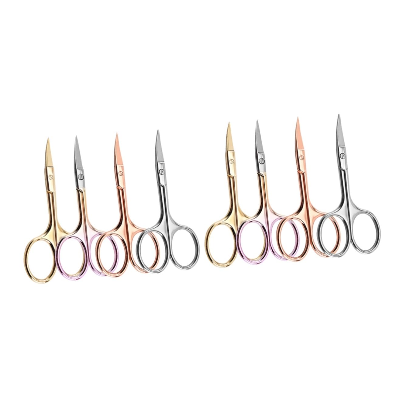 FRCOLOR 2 Set Di Forbici in Acciaio Inossidabile Per Uomo Tagliacapelli Per Barba E Naso Colorate 4 Pezzi * 2