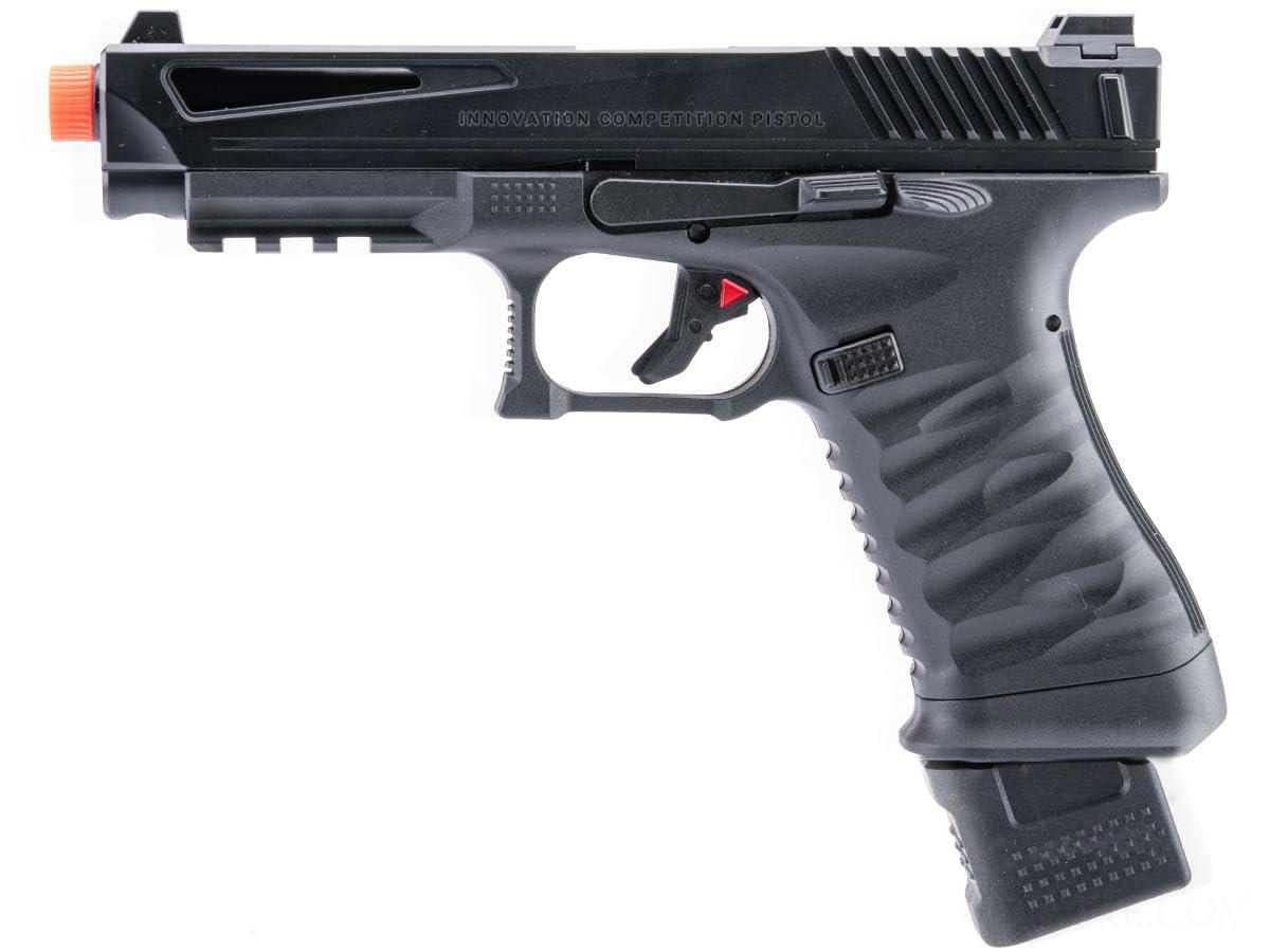 ICS Green Gas Blowback Airsoft Pistol, Black