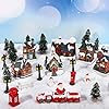 30 Pcs Christmas Village Sets Christmas Village Houses LED Holiday Time Village Figurines Christmas Village Collection…
