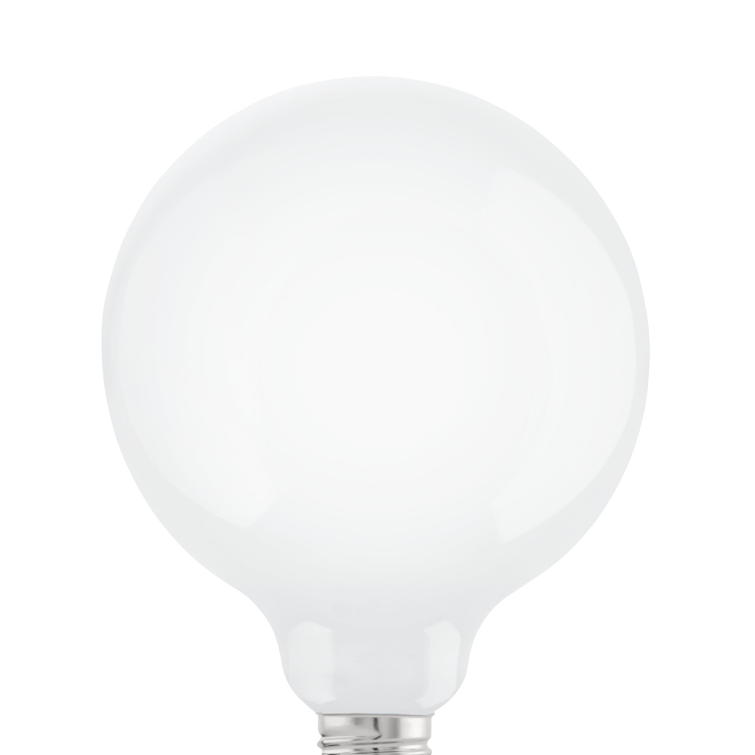 EGLO E27 LED Lampe dimmbar, Glühbirne Globe, 7,5 Watt (entspricht 60 Watt), 806 Lumen, Leuchtmittel warmweiß, 2700 K, Glühlampe opal weiß, G125, Ø 12,5 cm (Packung mit 5)