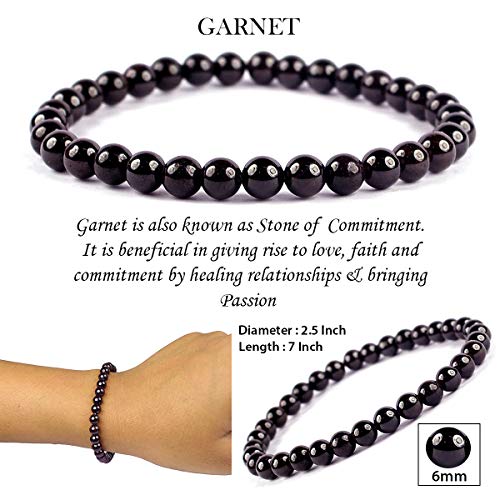 Image of Reiki Crystal Products Certified Natural Crystal Stone Bracelet 6 mm Round Beads for Men & Women | Premium Gemstone Jewellery Collection | Reiki Charged | Multiple Stone Variants Available