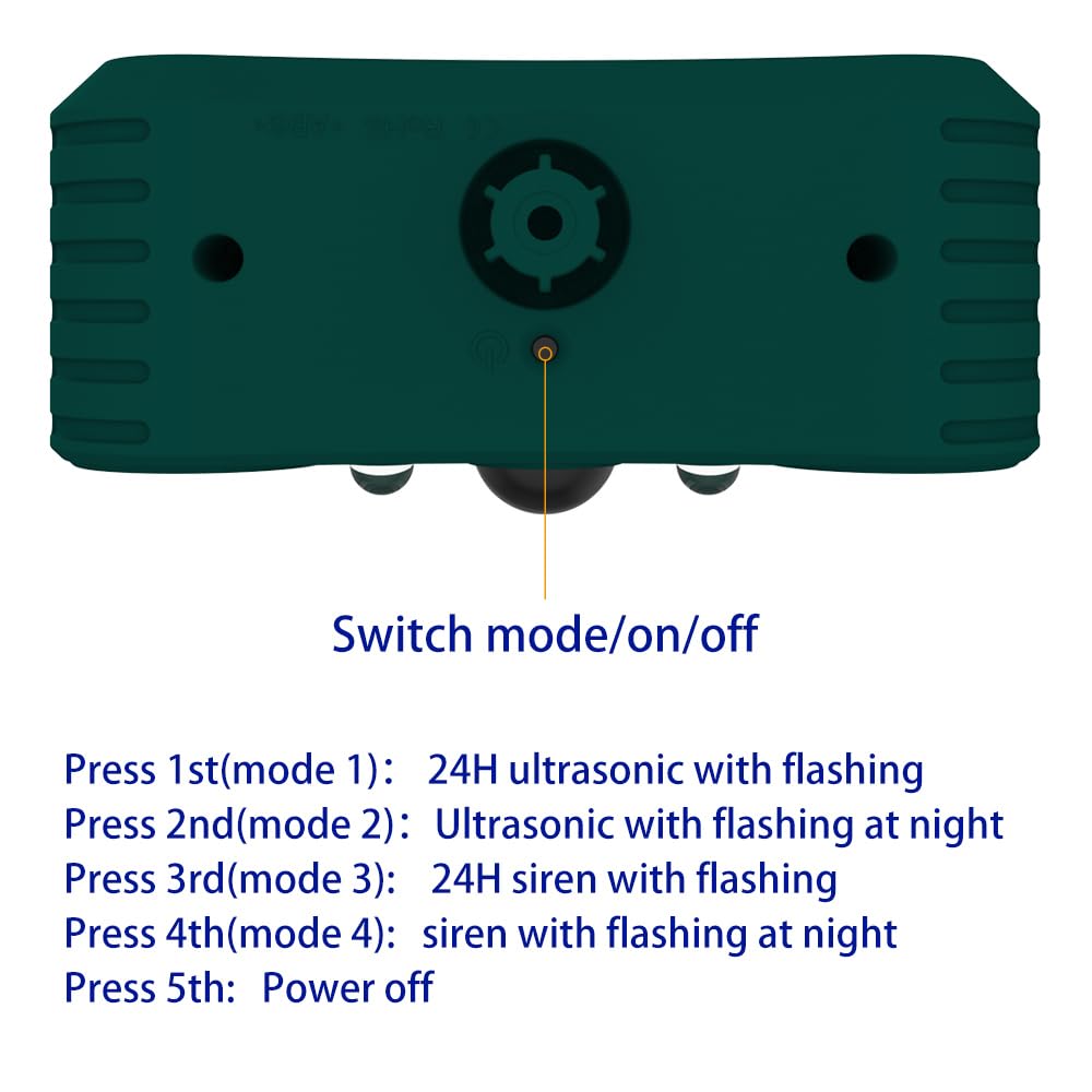 Solar Outdoor Motion Sensor Alarm-2*130db Lauter Sirenengeräuschmacher, Montage am Boden oder Zaun, bewegungsaktiviertes Stroboskoplicht, Verabschieden Sie sich von den Eindringlingen (Grün-2Packung)