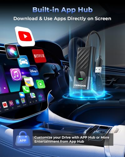 Image of CEROAN 2-in-1 Wireless CarPlay Adapter & Android Auto Wireless Adapter for Cars - Convert Wired to Wireless with Bluetooth 5.3 & 5GHz WiFi, Auto Reconnect, Lag-Free for iOS /Android (Ultra)