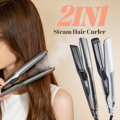 Plancha para pelo 2 en 1 con vapor y cerámica Nizzarra miniatura 3