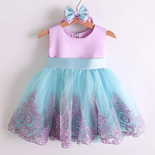Christening Lace Birthday Christmas Easter Special Occasion Flower Baby Girl Dress Princess Formal Prom Tutu Ball Gown 2T 3T Purple Blue 100 #TOP4