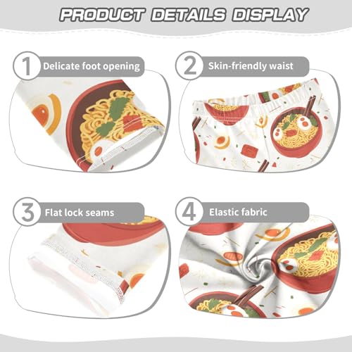 Ramen Noodle Girls Leggings,Workout Leggings for Girls Toddler Athletic Legging Size for 3-10T3