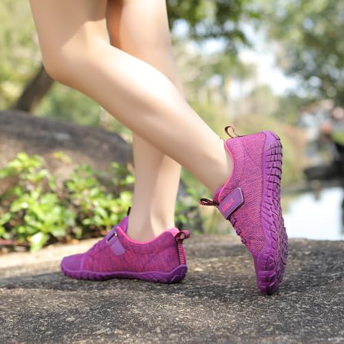Kubua Barefoot Shoes For Kids Boys Girls Minimalist Sports Sneakers Splay Naturally Zero Drop Running Walking Tennis Athletic Training Gym A Purple 12 Little Kid thumb #8