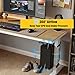 Under Desk PC Mount for Standing Desk, Universal Clamp-On PC Under Desk Mount with 10PCS Adhesive Cable Clip, No Drilling Heavy Duty Adjustable Computer Case CPU Holder Fits Most Towers, Up to 44Lbs