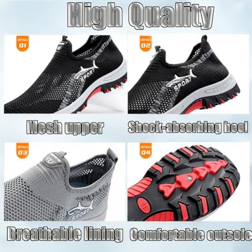 Jarv Cooling Comfort Sneaker, Soft Bottom Comfy Casual Anti-Slip Slip On Summer Breathable Walking Mesh Shoes Men2