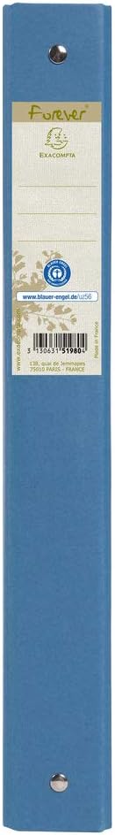 Exacompta - Ref 51981E - Forever Collection - Recycled Ring Binder - 320 x 260mm in Size, Suitable for A4 Documents, 100% Recycled, 4 Rings, 40mm Spine - Light Blue