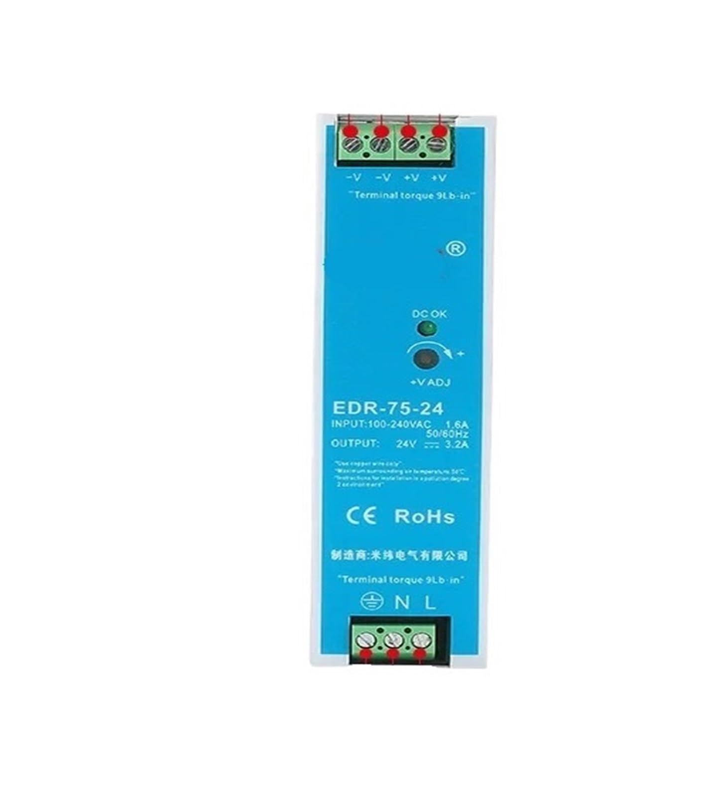 Alimentation à découpage EDR 24V transformateur AC DC pour bande LED