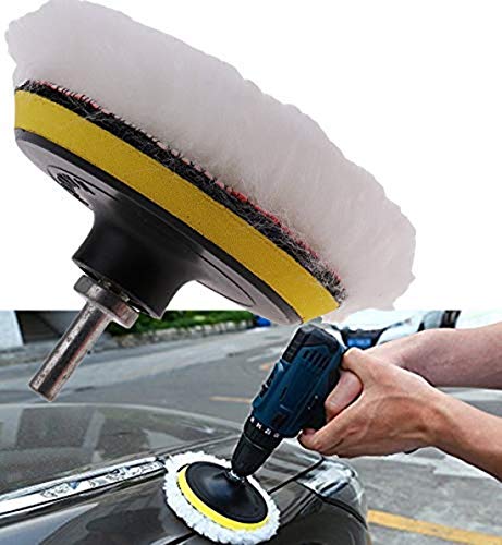 Image of DIY Crafts 1 Kit, 4 Pcs Sets, 3'' Car & Motorbike Care High Gross Wax Polishing Buffing Pad Kit Car Polishing Buffer Set with Drill Adapter for M10 Connector Drill Accessories f (1 Kit, 4 Pcs Sets)