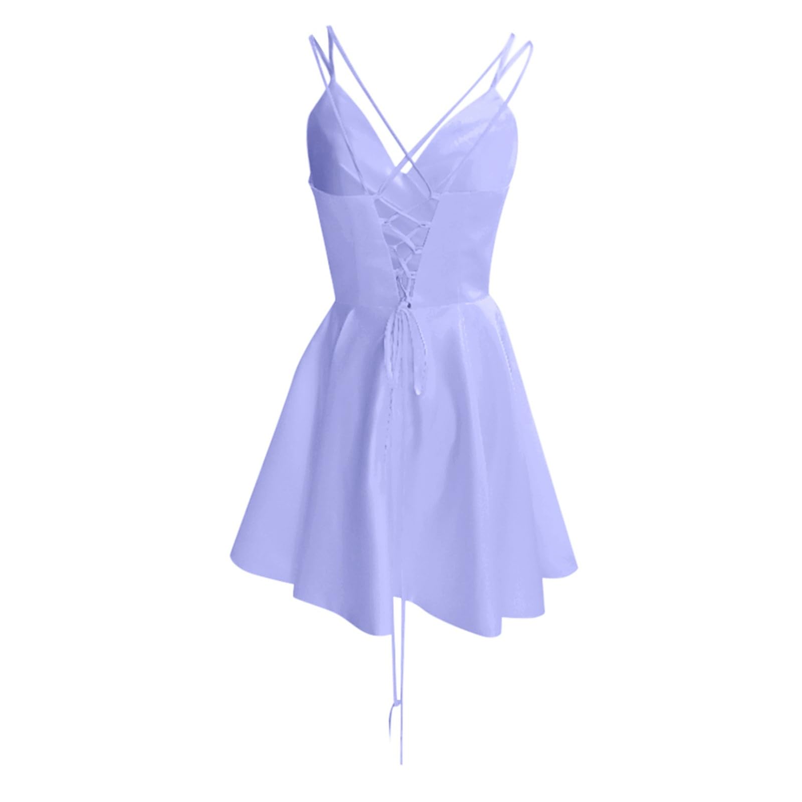 Vestito Donna Elegante Vestiti Donna Cocktail Seta Satin Abito Homecoming Delicati Bretelle Sottili Scollo V Corto Arricciato per Feste E Cerimonie