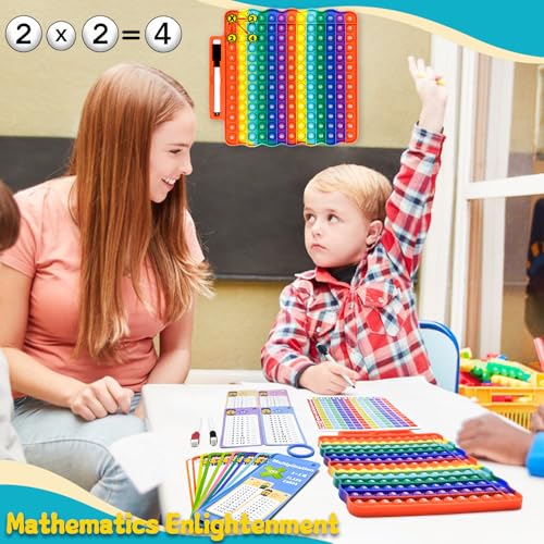 Image of Multiplication Flash Cards + Fingertip Bubbles Toy, Interesting Multiplication Math Combination, Math Games for Children Aged 3 +