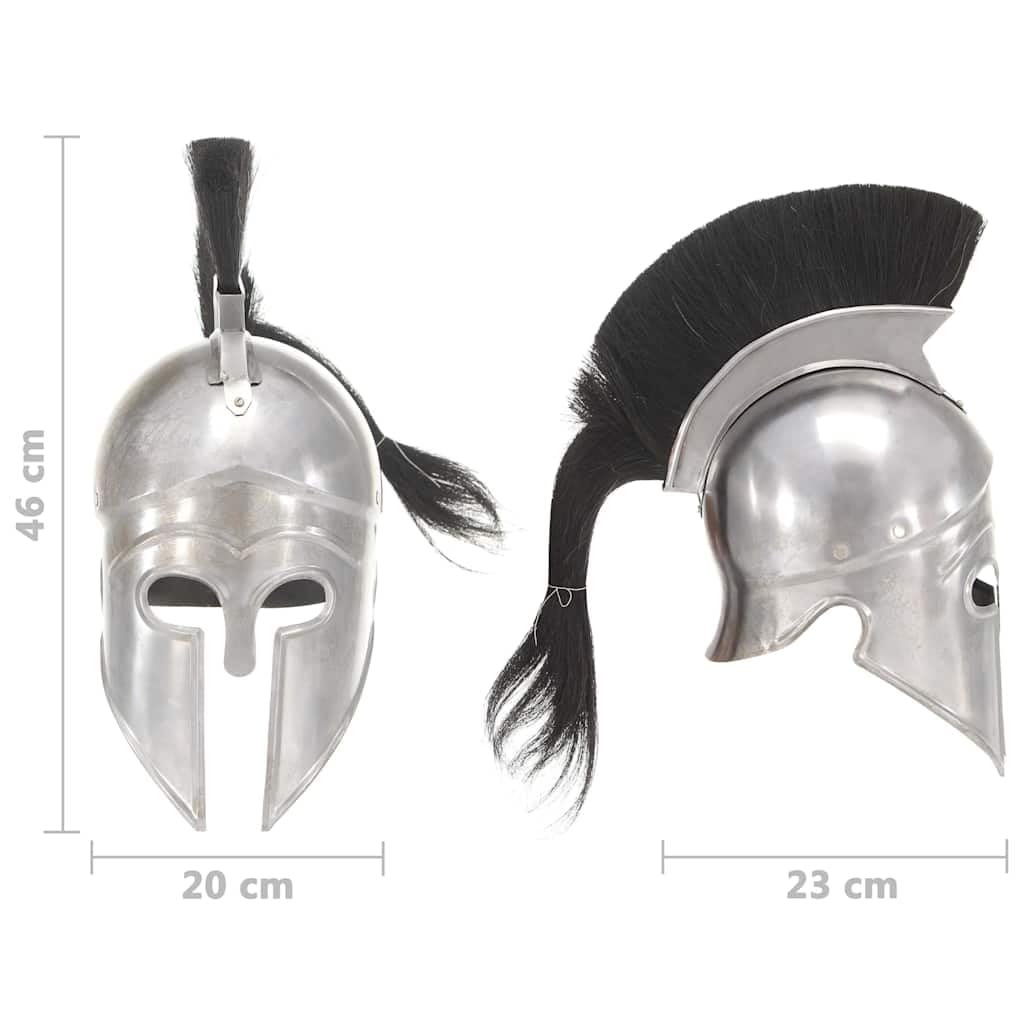 Casco de guerrero griego antiguo réplica para LARP Cosplay Histórico Recreación Acero Plata