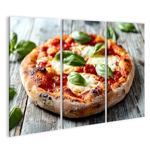 Tableau sur toile pizza haute définition triptyque élégant pour décoration murale raffinée