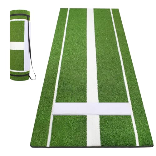 Wemily Premium Softball Pitching Mat - 10' X 3' Indoor/Outdoor Training Aid with Pitching Mound...