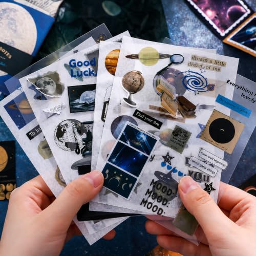 Image of RANDEN Cosmic Journaling Kit, 346PCS Vintage Scrapbook & Stationery Set with Aesthetic Stickers, Ephemera Pack and Journal Supplies for Bullet Journals, Planners, Albums & Creative Crafts (Cosmic)