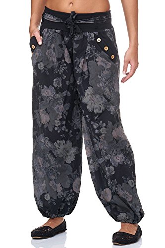 JillyMode - Pantaloni - Donna H132-Schwarz Taglia