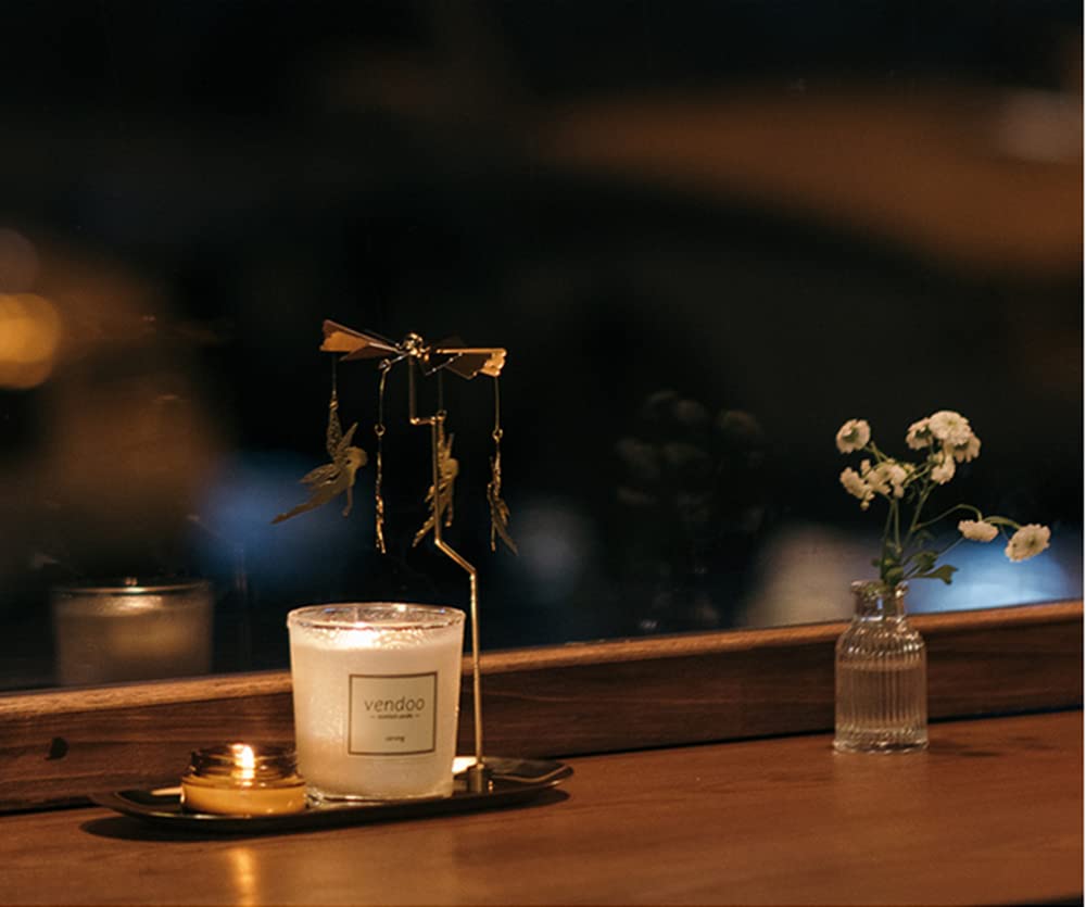 Rotating Candle Holder With Tray - Gold Spinning Tea Light Holder For Christmas, Wedding Table Decor - View #8