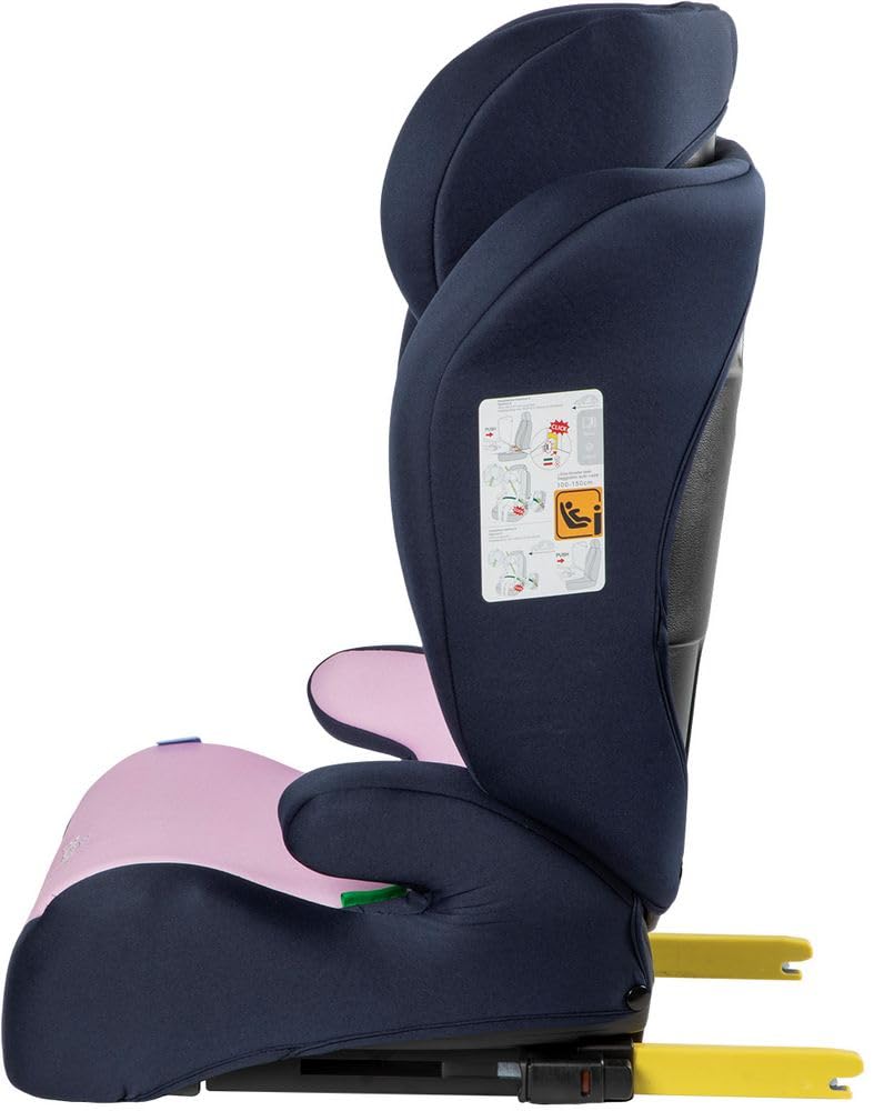 Fotelik Samochodowy Disney Frozen Z Nasadką ISOFIX Dla Bezpieczeństwa Dziewcząt O Wysokości Od 100 Do 150 Cm Z Grafiką Księżniczki Elsy, Anny I Uroczego Olafa Na Fioletowym Tle