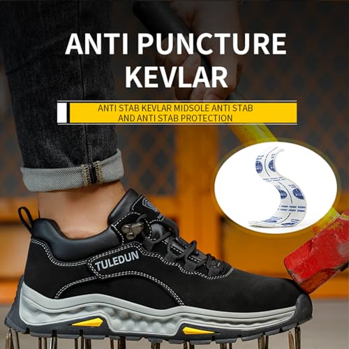 Image of Nutropa Welding Work Boots for Men Composite Toe Safety Boots Non Slip Steel Toe Work Shoes Lightweight Construction Welder Boots