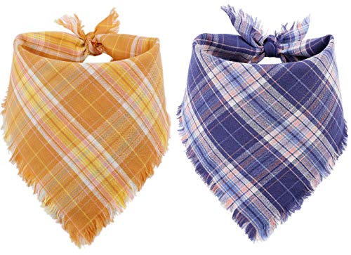 BoomBone Dog Bandana Easter, Plaid Bandanas for Dogs,Triangle Bibs Pet Scarf Accessories