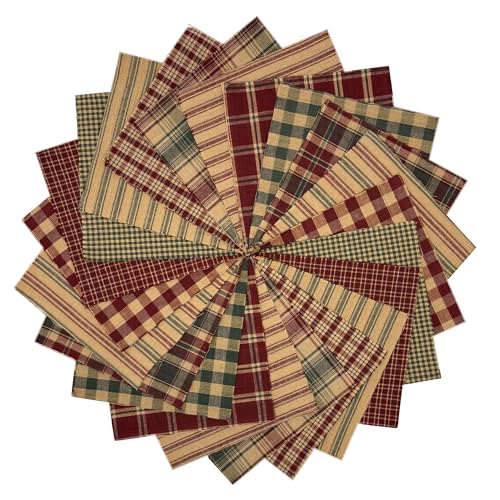 Image of Rustic Christmas 6-inch Homespun Fabric Squares